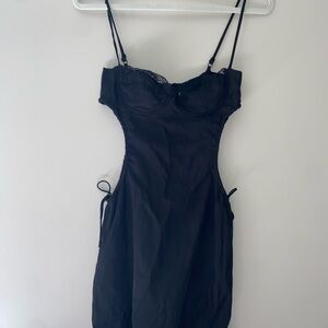 Hazel Cut Out Mini Dress Black